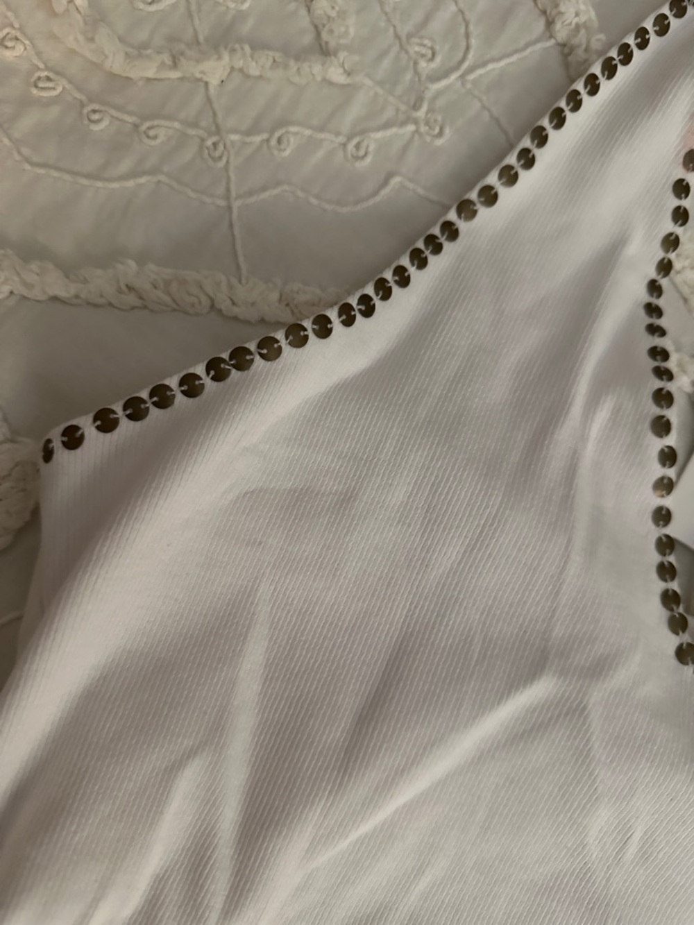 Miss Me White Halter Camisole with Stud Accents - Picture 6 of 8
